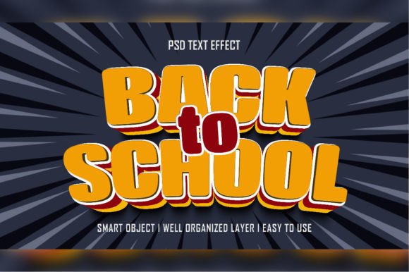 3D Back to School Text Effect PSD