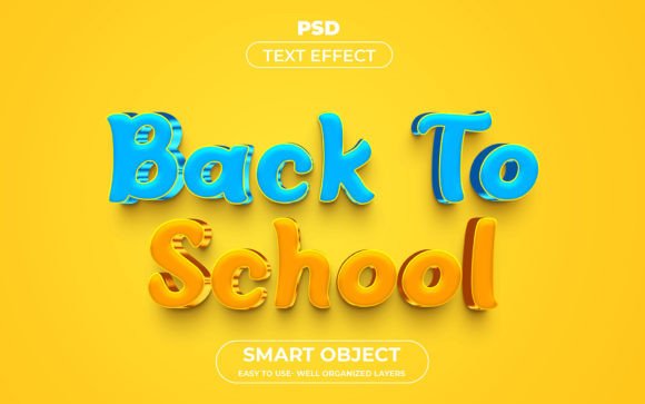 Back to School 3D Editable Psd Text