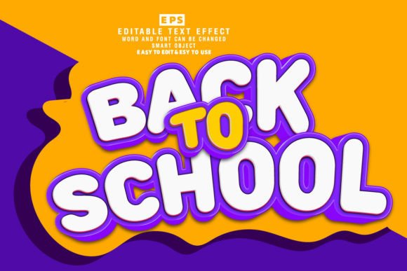 Back to School 3D Editable Text Effect V