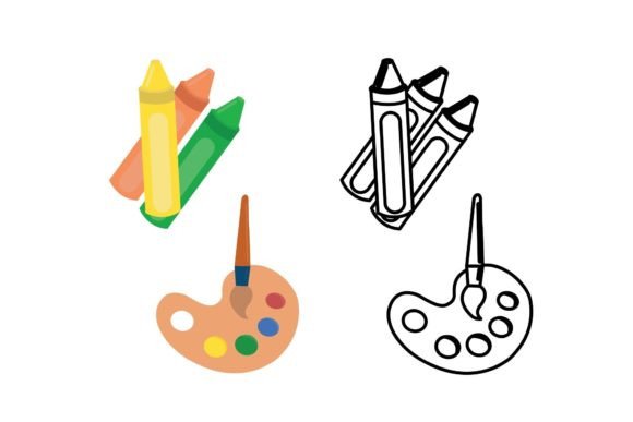 Back to School Crayon Bundle Flat Icon: A Strategic Design Tool for Creativity and Clarity