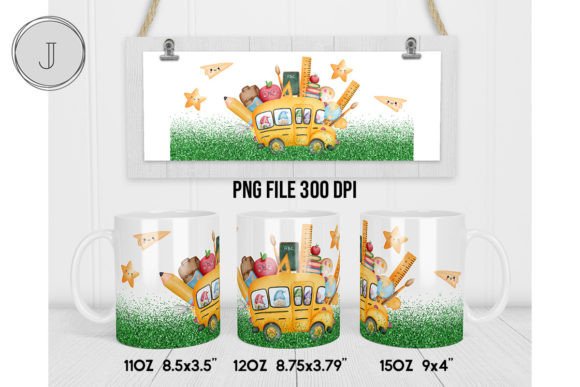Gnome School Mug Back to School Wrap4: A Digital Design for Customizable Sublimation