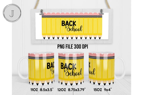 Pencil Mug Back to School Add Text Wrap3: A Practical Design for Customizable Print Projects