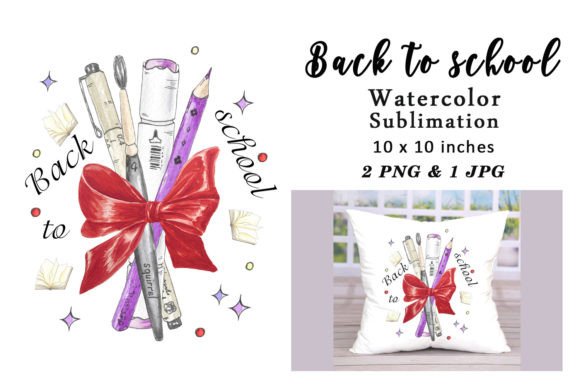 Watercolor Sublimation Back to School